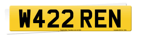 Registration number W422 REN